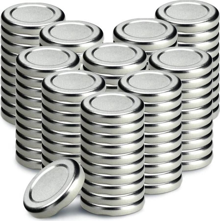 Deksels met schroefdraad Deksels van glas Voor het afsluiten van potten Sluiten de lucht buiten 38 mm 100 stuks Zilverkleurig