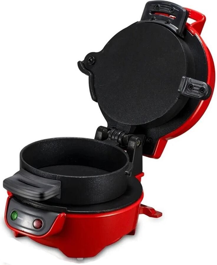 Dimico Hamburgermaker Mini Grill Apparaat Multifunctionele Burger Maker Burgermachine Rood 3-in-1 Kookfunctie