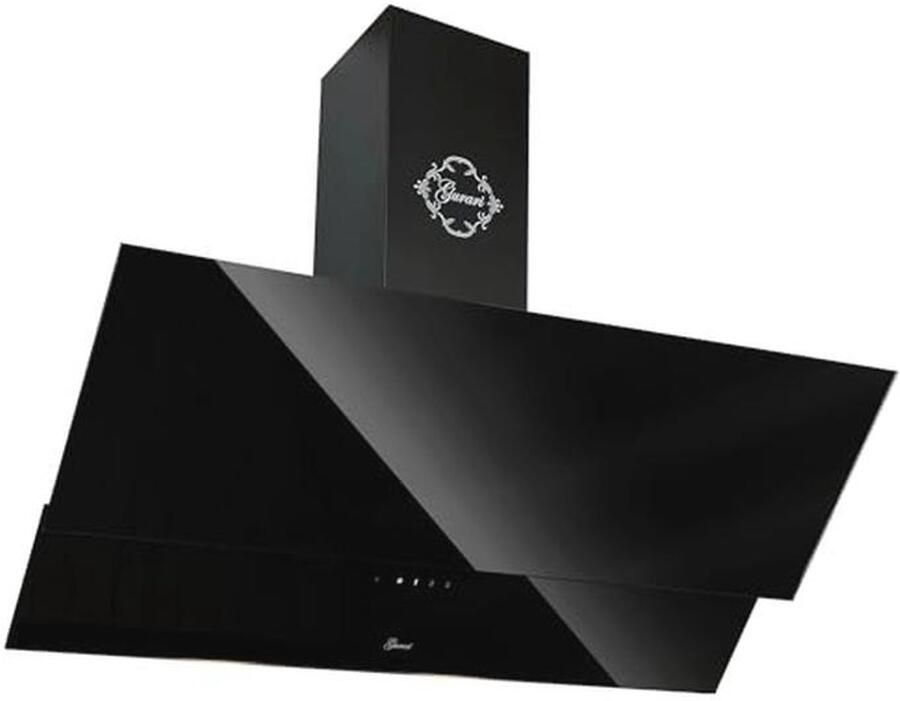 Design wandafzuigkap 80 cm zwart glas krachtige afzuiging 1000 m³ h met afstandsbediening