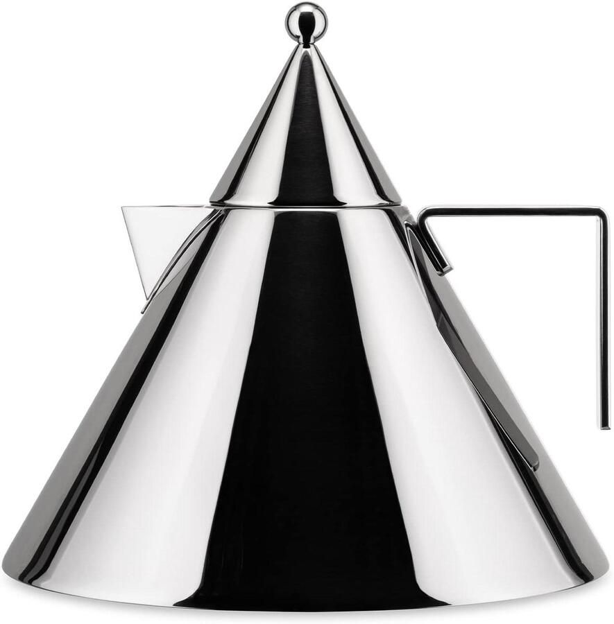 Design Waterkoker Kookpan met fluitje Water Koken Roestvrij staal 2 Liter Zilverkleurig