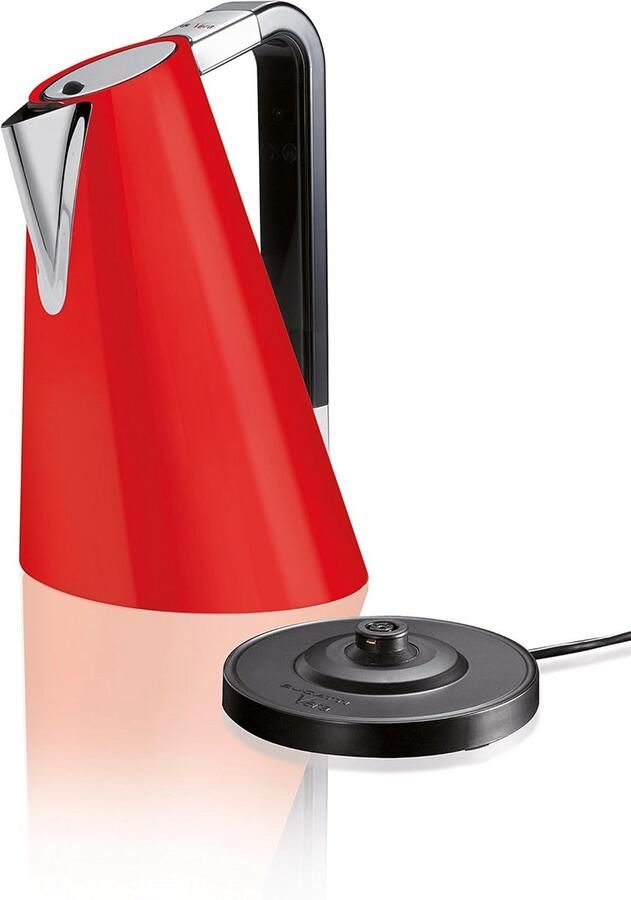 Design Waterkoker Rood Roestvrij Staal 360 Graden Draaibaar