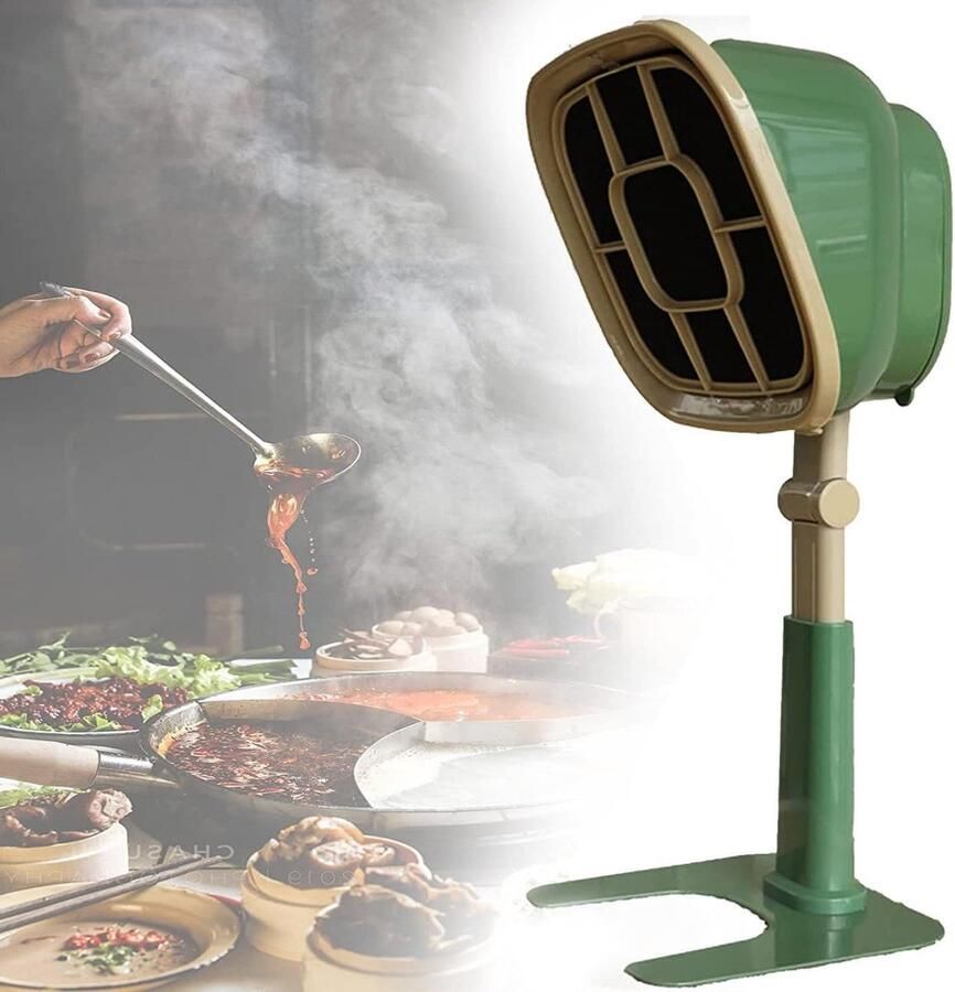 Desktop afzuigkap Mini afzuiger Frisse keukenlucht Verstelbare hoogte 3200 RPM Groen