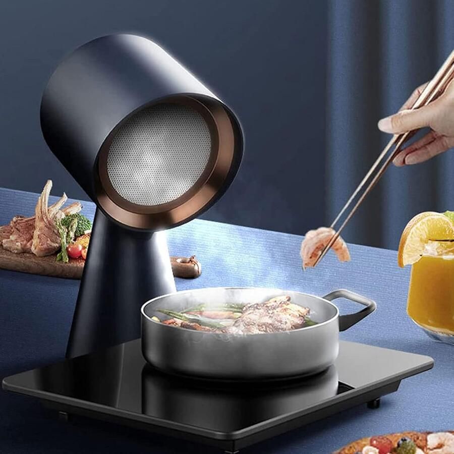 Desktop Afzuigkap Mini Afzuiger Koken en Grillen Laag Geluidsniveau 3.5 m³ min Zwart