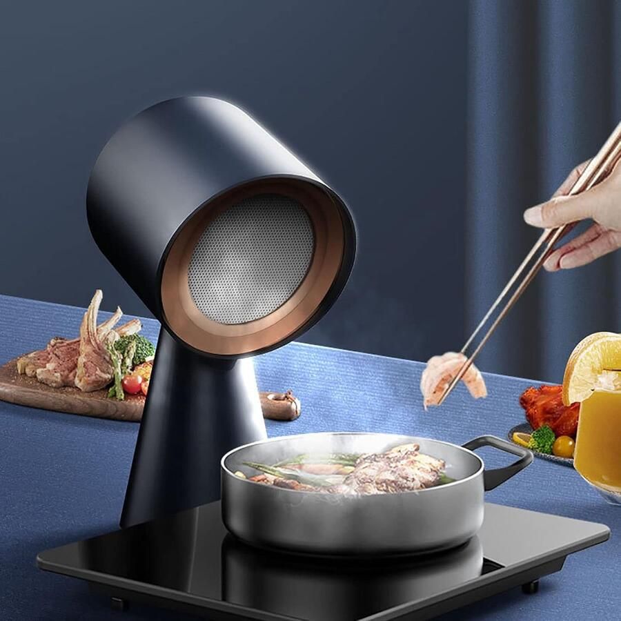 Desktop Afzuigkap Mini Afzuiger Koken en Grillen Twee Extractie Modi 2m³ Min Zuigkracht Zwart