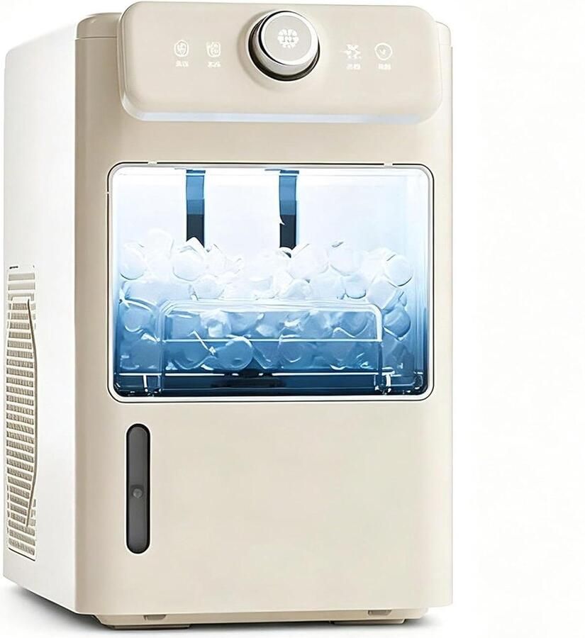 Desktop Ijsmachine Automatische Ijsmaker Snel Ijs Maken Zelfreinigend Met Eén Knop 10kg Per Dag Zilver