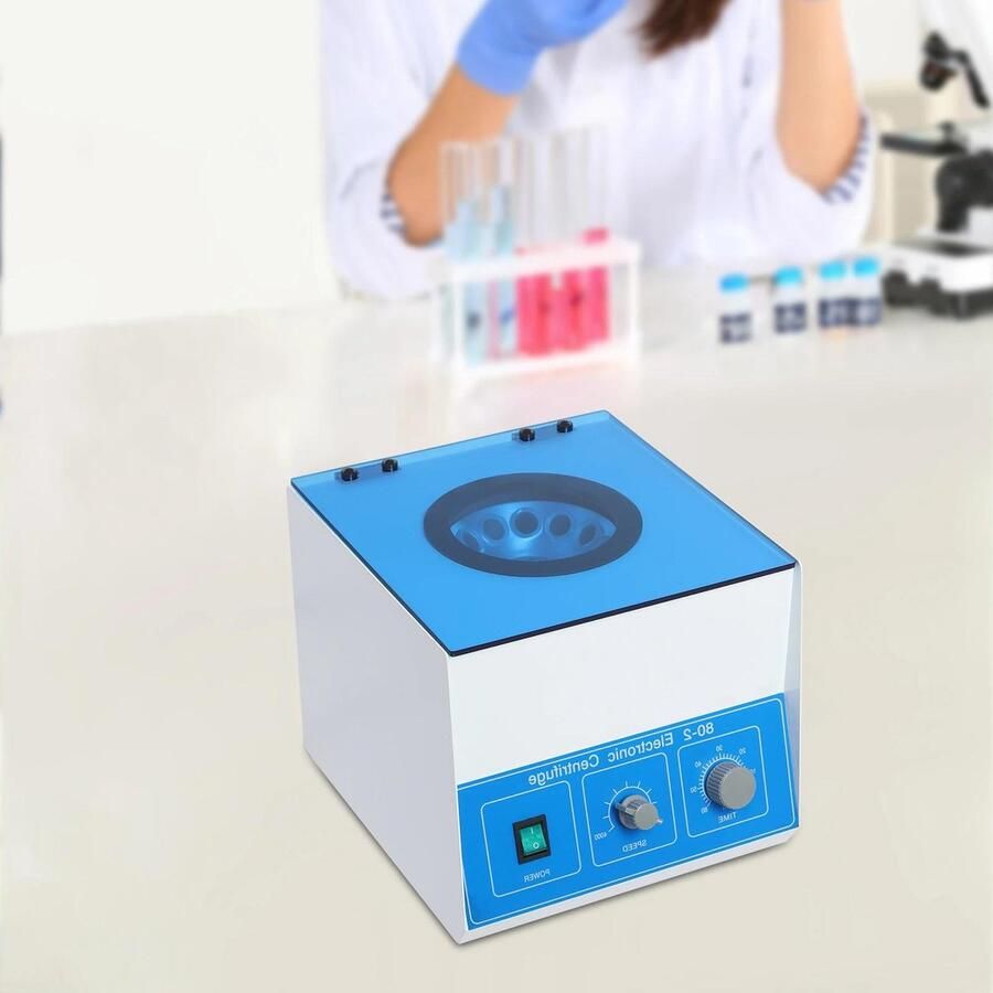 Desktop Lab Centrifuge Elektrische Tafelmodel Plasma Serum 0-4000 RPM Machine Centrifuge 12*20ML Geschikt voor Laboratoriumgebruik Wit Zwart Roestvrij Staal Laboratoriumuitrusting Chemisch Laboratoriumonderzoekcentrum