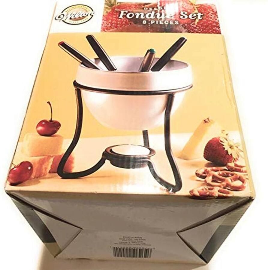 Dessert Fondue Set 8 Delige Set met Vorken en Kom