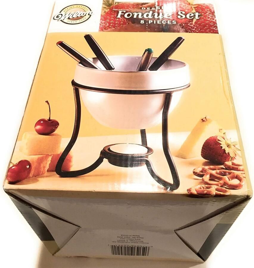 Dessert Fondue Set 8 Delige Set met Vorken en Kom