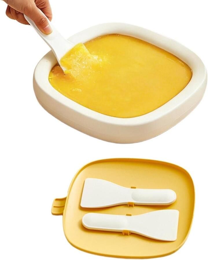 Rol IJs Machine Dessert Maker Zelf Desserts Maken Voedselveilige Plaat 23x23x39.5 cm Crèmekleurig
