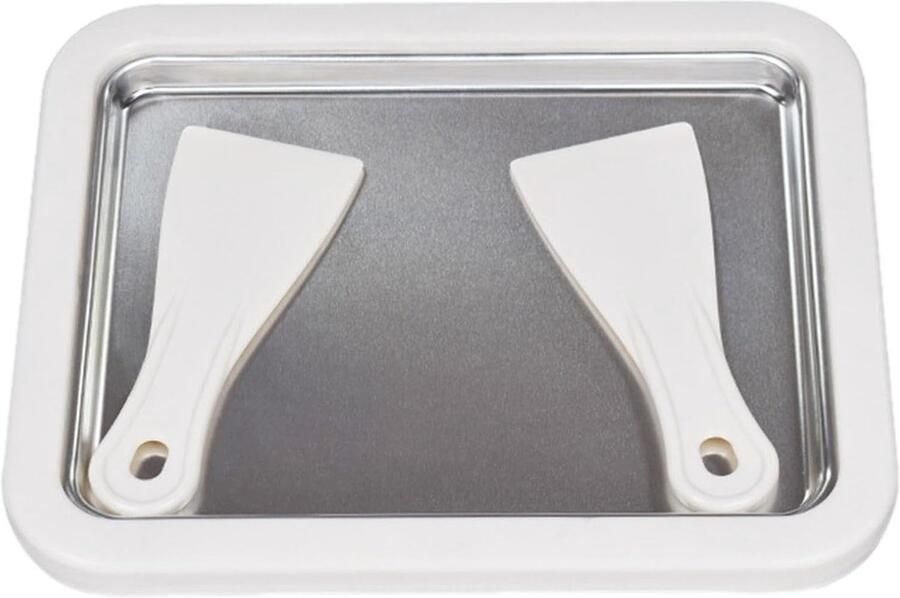 Dessertmaker Bakplaat IJsrolletjes Maker Zelf Desserts Maken Snelvriesfunctie Roestvrijstaal 26x21x3.2 cm Wit