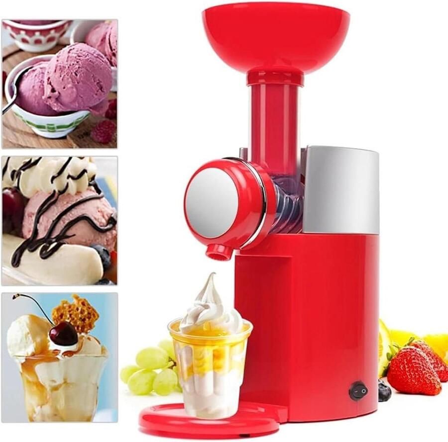 Dessertmaker IJs Machine Gezonde Desserts Maken Zelfgemaakte Sorbet 33H cm rood