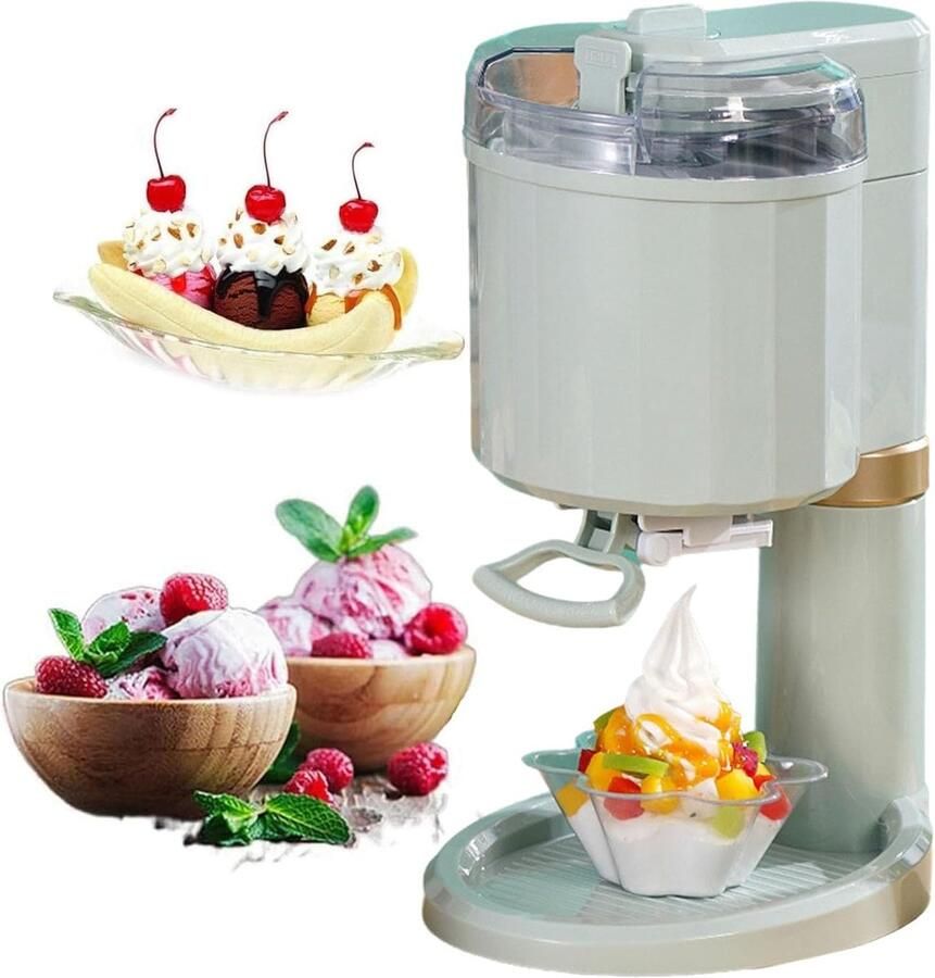Dessertmaker IJsmachine Thuis Desserts Maken Automatische Bereiding 1 Liter Cyaan