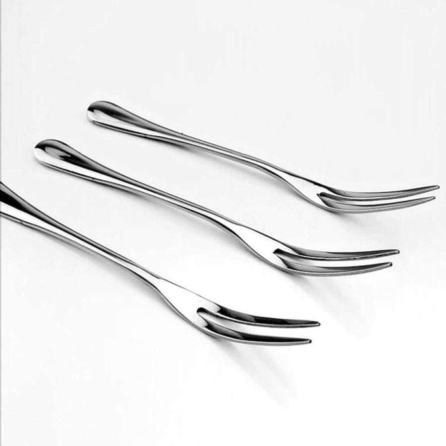 Dessertvorken Set Kleine Vorkjes Luxe Dineren 304 Roestvrij Staal 10 Stuks Zilver