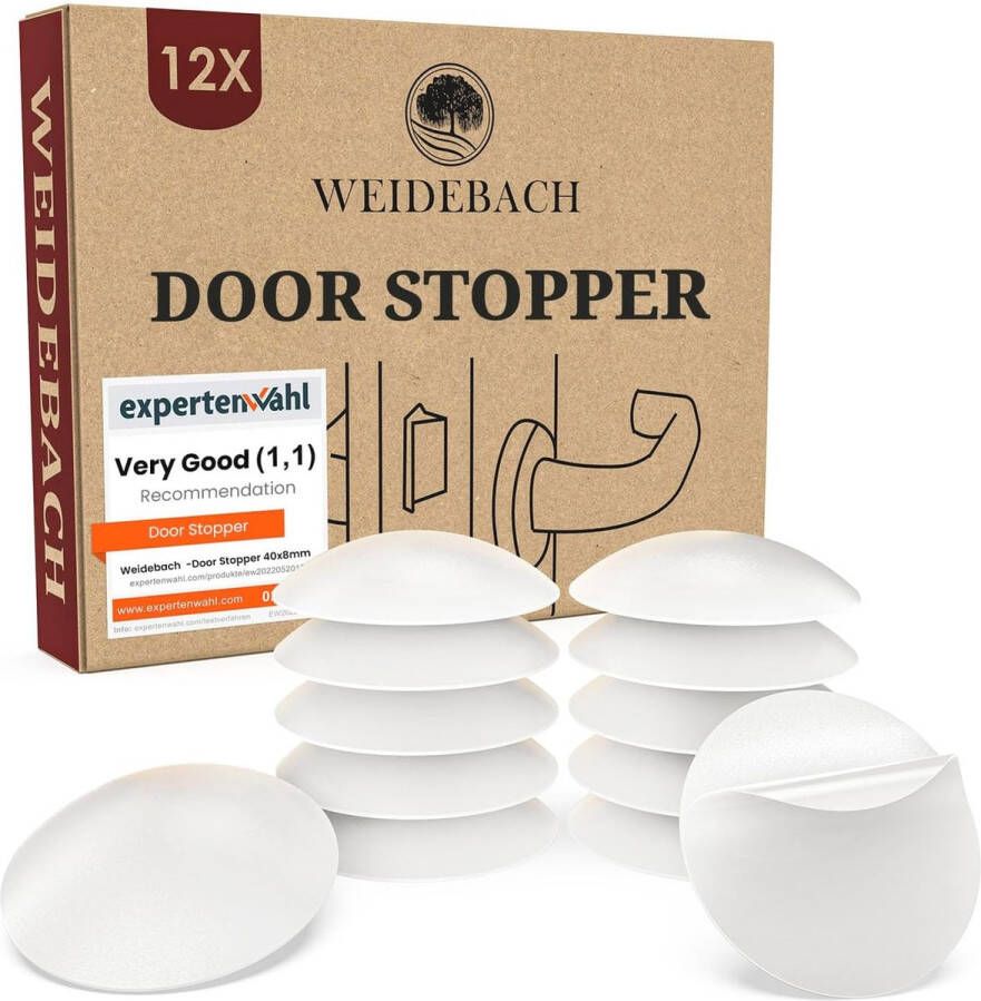 Deurstoppers en deurbuffers Zelfklevend Rubber Voor Muren Meubels en Deuren Verpakking van 12 Stuks 40mm Diameter en 8mm Hoogte