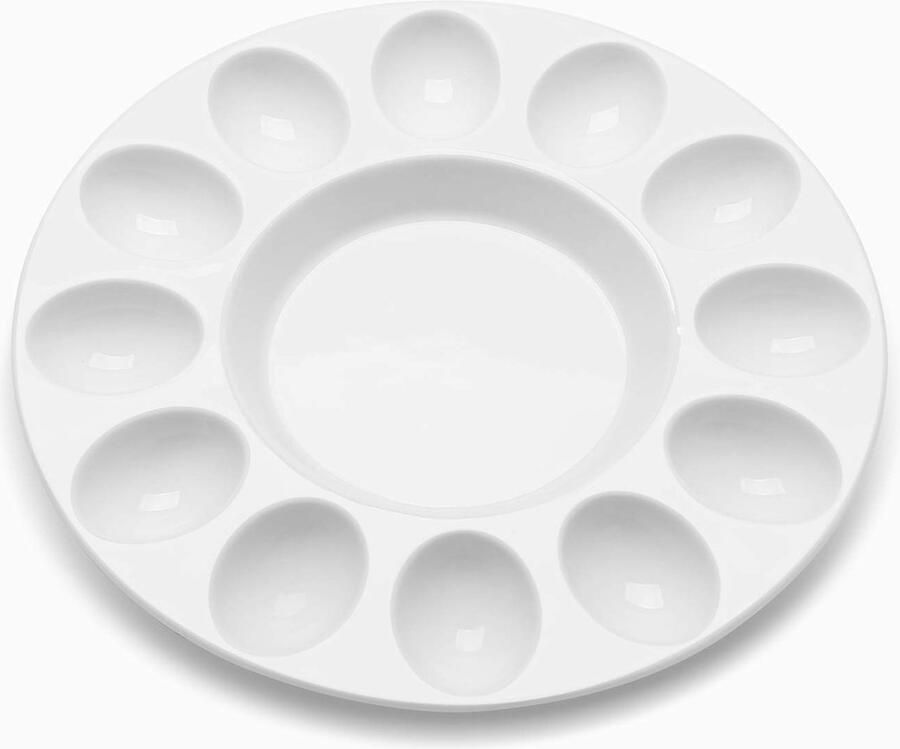 Deviled eierschaal keramisch wit porselein 12 kopjes eieren serveerschaal cateringschaal voor hardgekookte duivelseieren paaseierenhouder en woestijnen uniek decoratief keukenbord palet