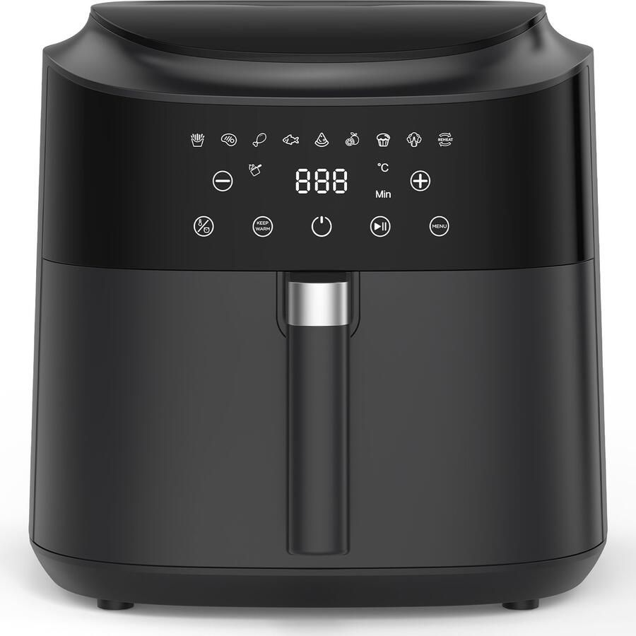 Dewelling AF80D10 XXL 9L Airfryer – Heteluchtfriteuse met 9 hoofdvoorkeuzeprogramma's 2350W krachtige prestaties 360° hete luchtcirculatie – Voor krokante en gezonde resultaten