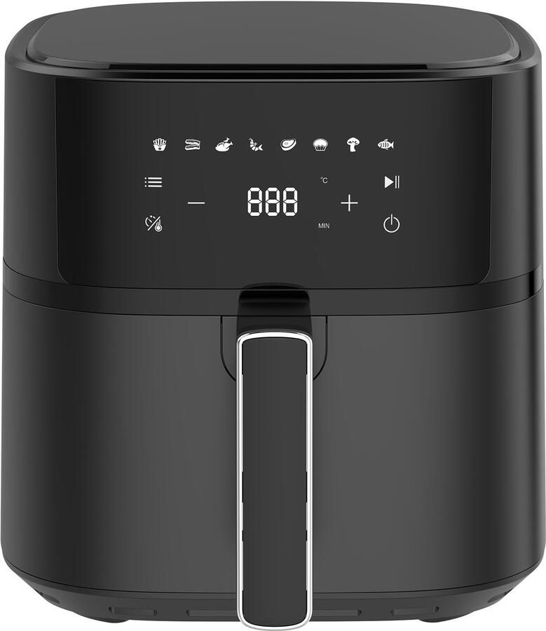 Dewelling XL 6 5 L Airfryer 625A – 1700 W heteluchtfriteuse met metalen binnenruimte 8 programma s en touchscreen– eenvoudig te reinigen