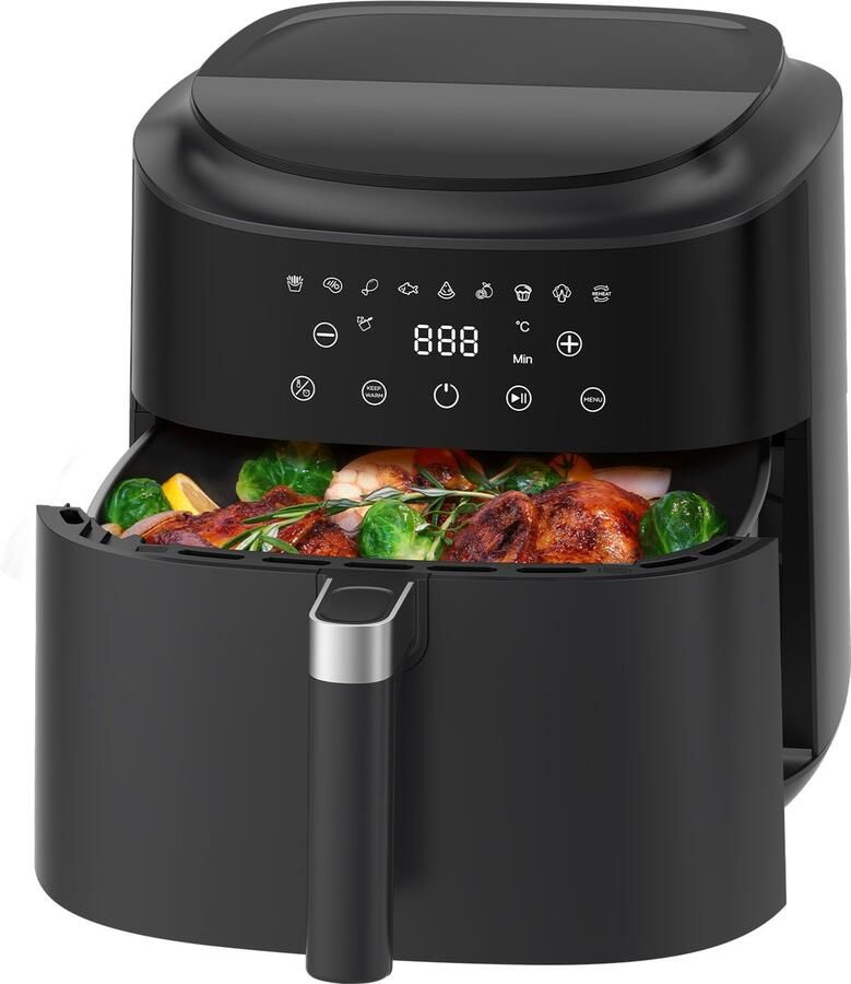 Dewelling XXL 9 L Airfryer AF80D10 – Heteluchtfriteuse met dehydratieprogramma – 2350 W krachtige prestaties en 360° hete luchtcirculatie