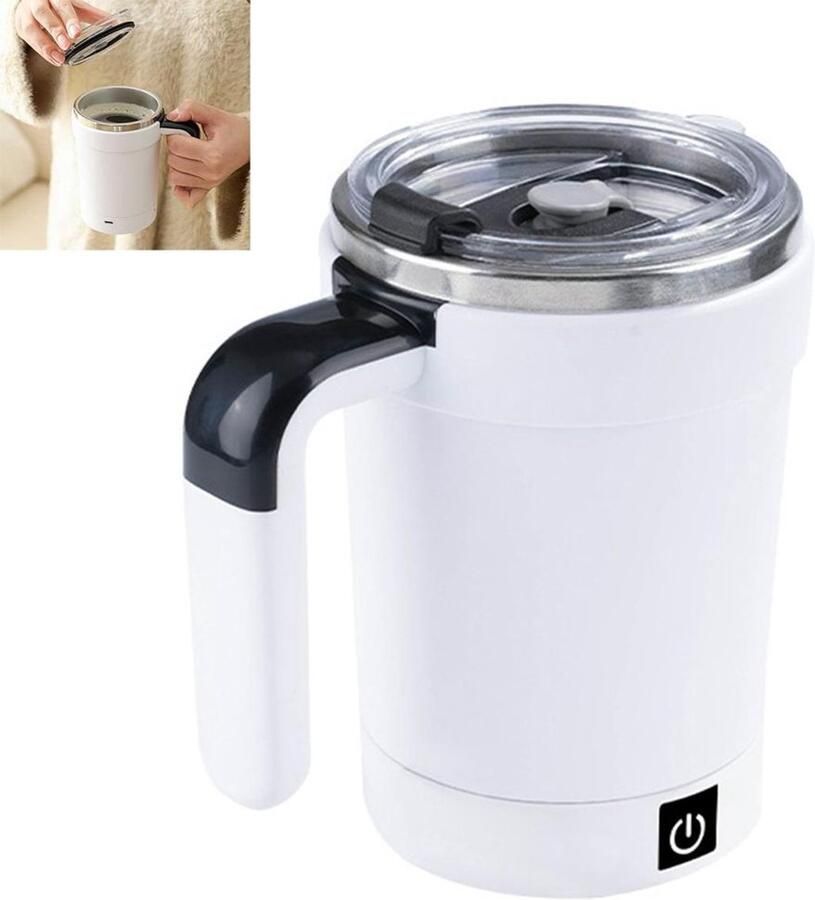 Deze autoblenderbeker van 380 ml is voorzien van een temperatuurweergave en een oplaadbare magnetische roerstaaf waardoor hij ideaal is voor warme chocolademelk en andere melkdranken