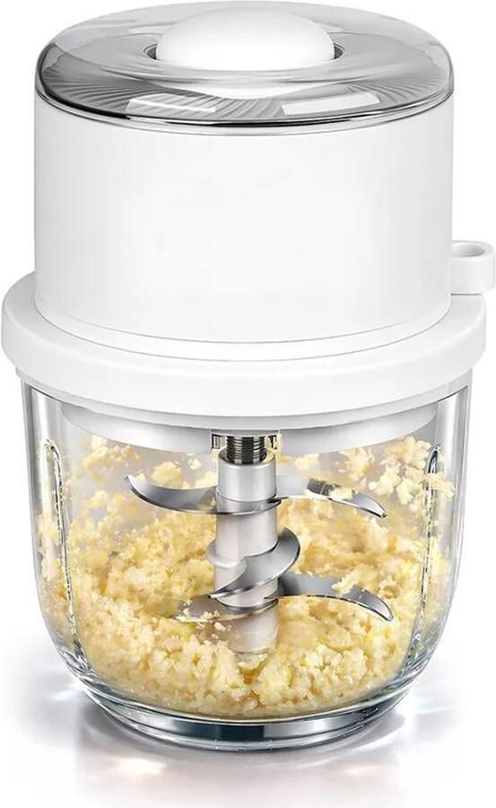 Deze draadloze minihakmolen wordt geleverd Geschikt voor een opvangbak van 300 ml 6 roestvrijstalen messen en een 40W USB-C-poort waardoor het een geweldige keukenhulp is Geschikt voor het maken van sauzen puree fruit groenten en vlees