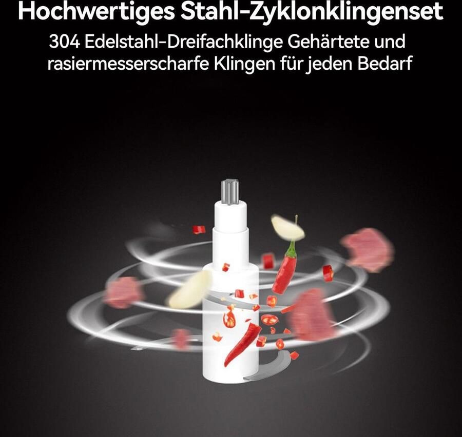 Deze groentesnijder snoerloze elektrische keukenmachine en miniblender wordt geleverd met een glazen kom van 600 ml en kan worden gebruikt voor het verwerken van vlees groenten uien knoflook fruit en noten