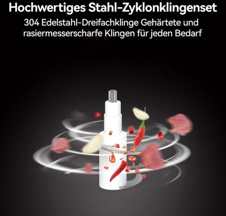 Deze groentesnijder snoerloze elektrische keukenmachine en miniblender wordt geleverd met een glazen kom van 600 ml en kan worden gebruikt voor het verwerken van vlees groenten uien knoflook fruit en noten