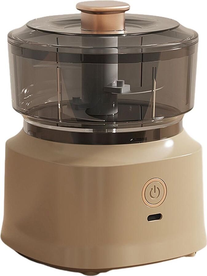 Deze multifunctionele elektrische vleesmolen voor thuisgebruik is voorzien van scherpe messen een startknop een afneembare knoflookpers en een mini-foodprocessor