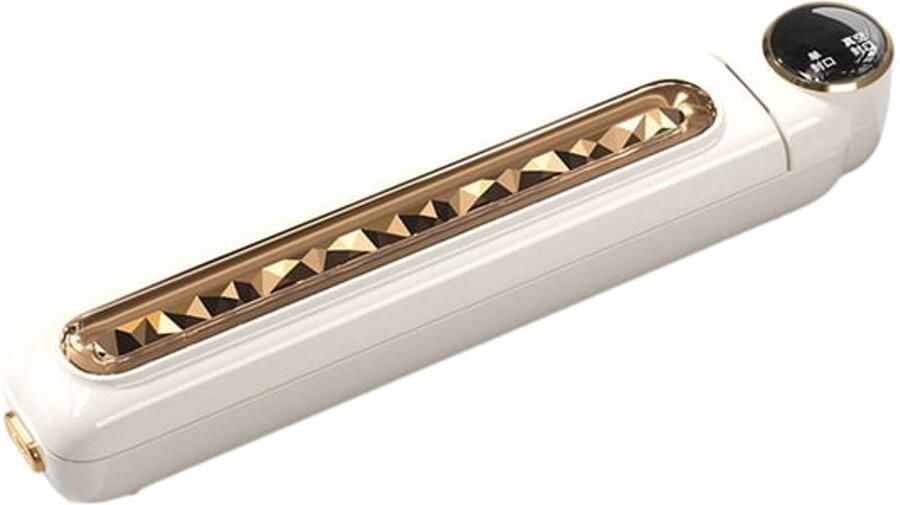 Deze volledig automatische vacuümverpakkingsmachine Geschikt voor huishoudelijk gebruik is een plastic sealmachine met een ingebouwde snijder led-indicator en een compact ontwerp waarin tien zakken passen