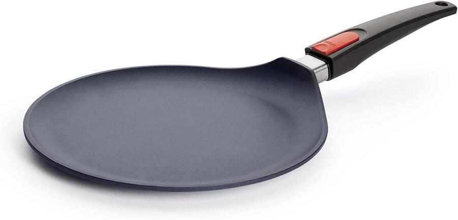 Diamond Lite Crêpepan inductief Ø 26 cm met afneembare steel geschikt voor alle warmtebronnen gegoten aluminium antiaanbaklaag ovenbestendig antraciet
