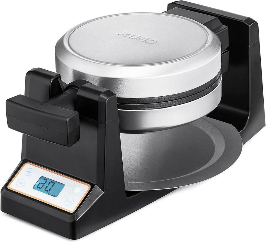 Diep Wafelijzer Roterend Apparaat Zelf Wafels Maken Digitaal LCD Display 7 Inch Diameter Roestvrij Staal