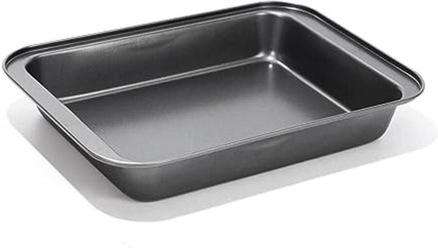 Diepe Bakplaat Ovenplaat Koolstofstaal Bakken en Grillen Antiaanbaklaag 30 x 20 x 5 cm Zwart