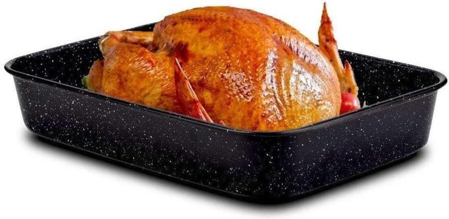 Diepe Bakplaat Ovenplaat Taart Vlees Cake Bakken Krasbestendig Granite Coating 40 x 28 x 7 cm