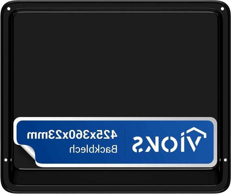 Diepe bakplaat Ovenplaat vetpan Bakken en braden Geëmailleerde coating 425x360 mm Zwart