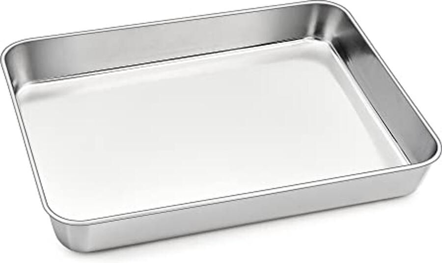 Diepe bakplaat voor lasagne en brownie Roestvrij staal 31 5 x 25 x 5 cm Ovenbestendig en gemakkelijk te reinigen