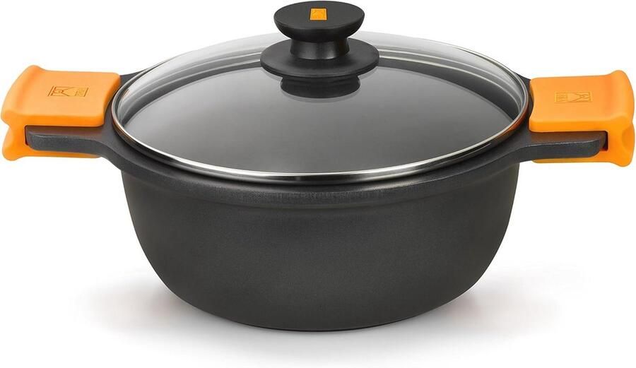 Diepe Braadpan met Deksel 36 cm Grijs Efficiënt Koken