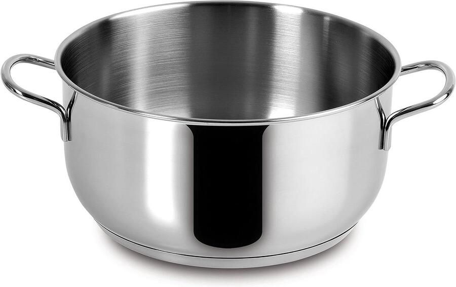 Diepe Braadpan Steelpan Gelijkmatig Koken 3-Laags Bodem 22 cm Zilver