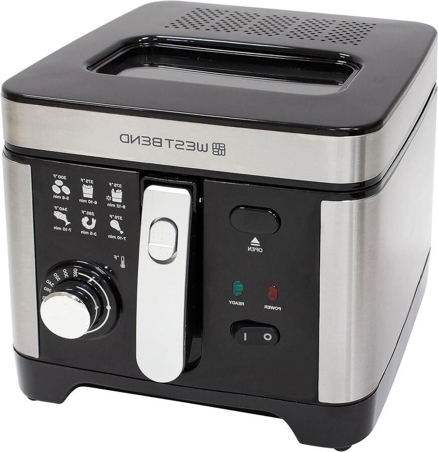 Diepe friteuse Frituurpan elektrisch Thuis favorieten maken Instelbare temperatuurregeling 3 liter inhoud Zwart