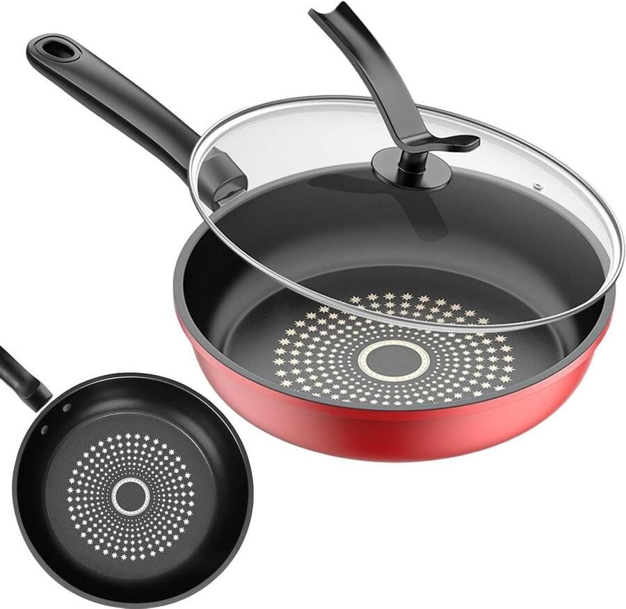 Diepe Frituurpan Koekenpan Koekenkoekenpan Koken voor diner Antiaanbaklaag 26 cm Meerkleurig