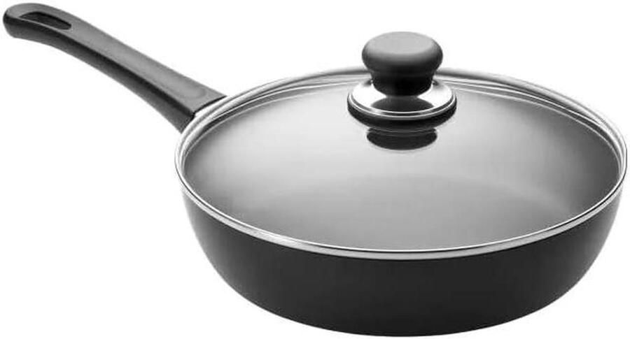 Diepe Gebakken Pan Koekenpan Koop Lekker Koken Metaalbestendig Anti-aanbak 26 cm Diameter Zwart