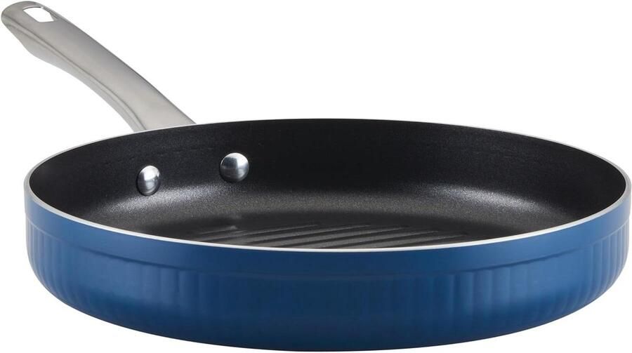 Diepe Grillpan Bakplaat Ronde Pan Binnen Koken Antiaanbak DiamondMax 28 cm Blauw