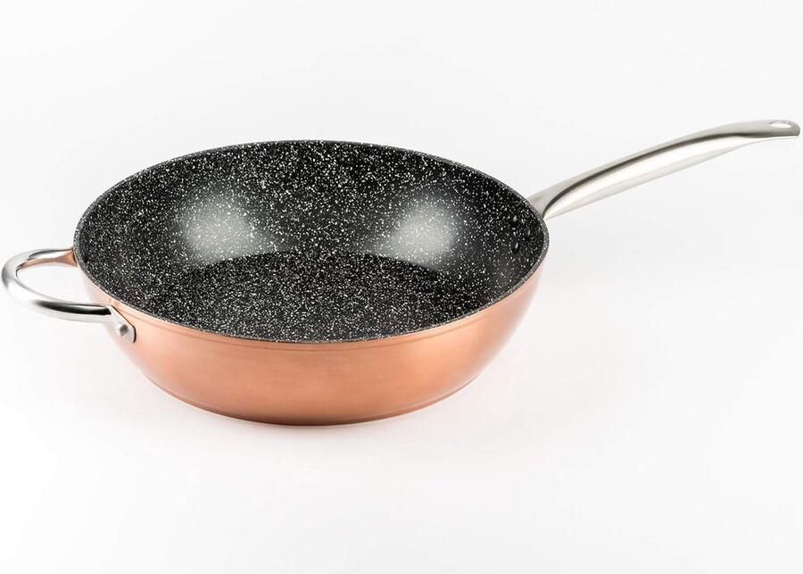 Diepe koekenpan 32 cm gesmeed aluminium voor inductie