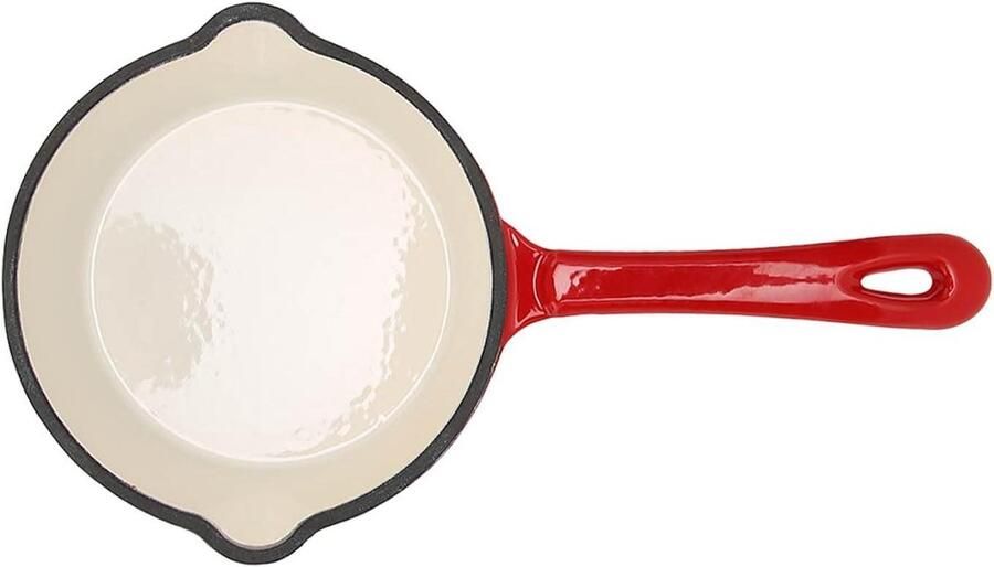 Diepe Koekenpan Gietijzeren Pan Lekker Koken Dubbele Anti-aanbaklaag 16 cm Diameter Zwart
