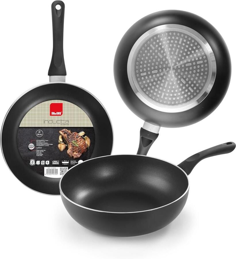 Diepe Koekenpan Inductie 26 cm – Aluminium met Antiaanbaklaag