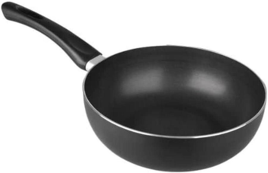 Diepe koekenpan Inductie Koken op inductie Twee antiaanbaklagen 28 cm Zwart