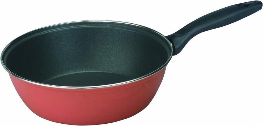 Diepe Koekenpan met Antiaanbaklaag en Handgreep 30 cm Geschikt voor Inductie Oranje