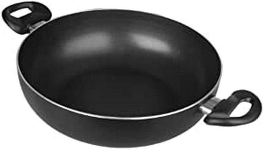 Diepe koekenpan met handgrepen Lekker koken Antiaanbaklaag 32 cm Zwart
