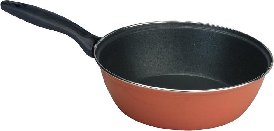 Diepe koekenpan met steel Frituren en bakken Antiaanbaklaag 32 cm diameter Oranje