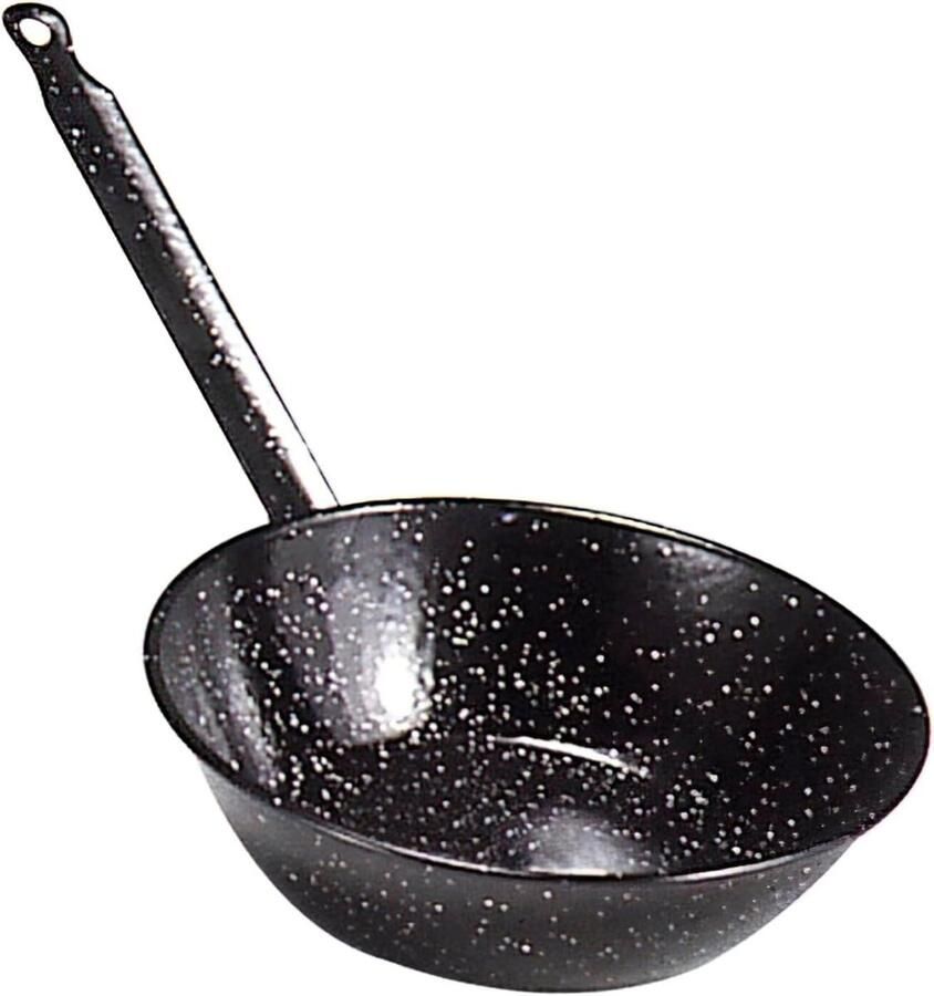 Diepe Koekenpan met Steel Maaltijden Bereiden Enamel Afwerking 26 cm Zwart