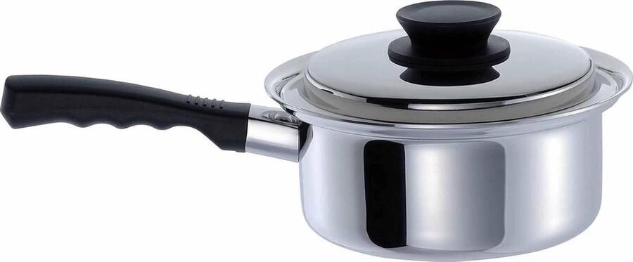 Diepe Koekenpan Steelpan Sauteerpan Koken en Bakken 3-Laags Constructie 18cm Zilver