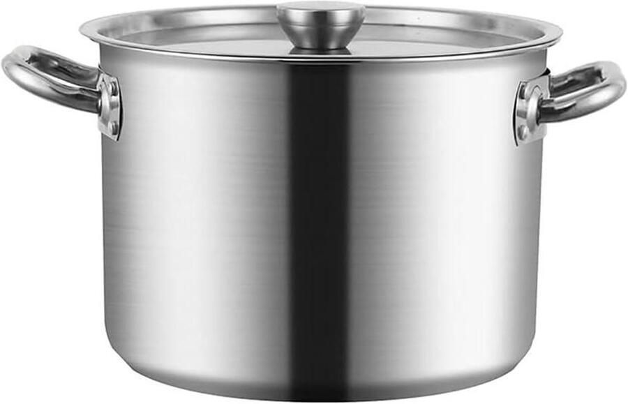 Diepe Kookpan Braadpan Soeppan Grote Maaltijden Bereiden Drielaags Composietstaal 16.5 Liter Zilverkleurig